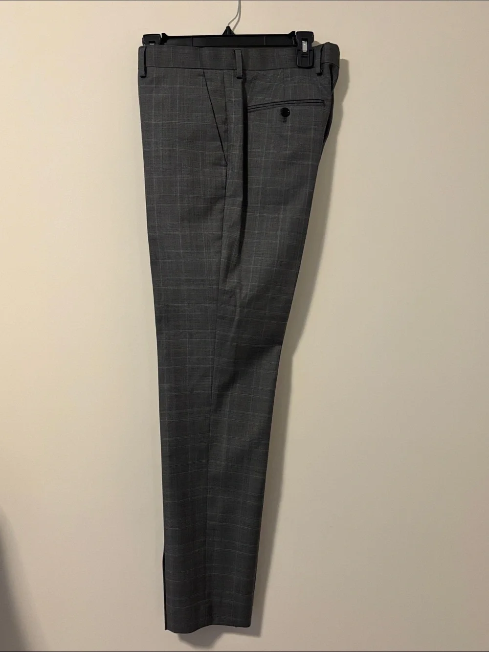 Express Men’s Gray Windowpane Plaid Suit Jacket & Pants